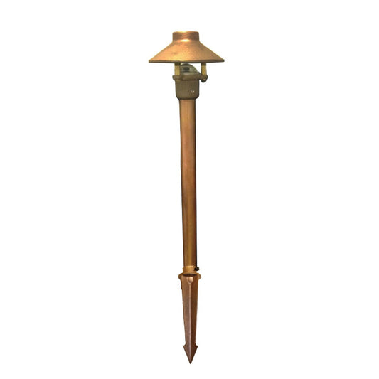 CAST-CCH5LED1- Mini-China Hat Area/Path Light Integrated LED Bronze Housing 2700K w/ 25 ft. #16-2 Wire & 6 in. Stake