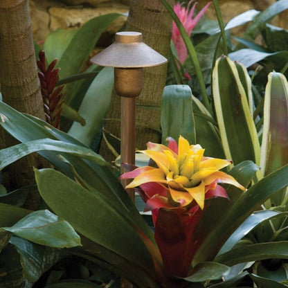 CAST-CCH5LED1- Mini-China Hat Area/Path Light Integrated LED Bronze Housing 2700K w/ 25 ft. #16-2 Wire & 6 in. Stake