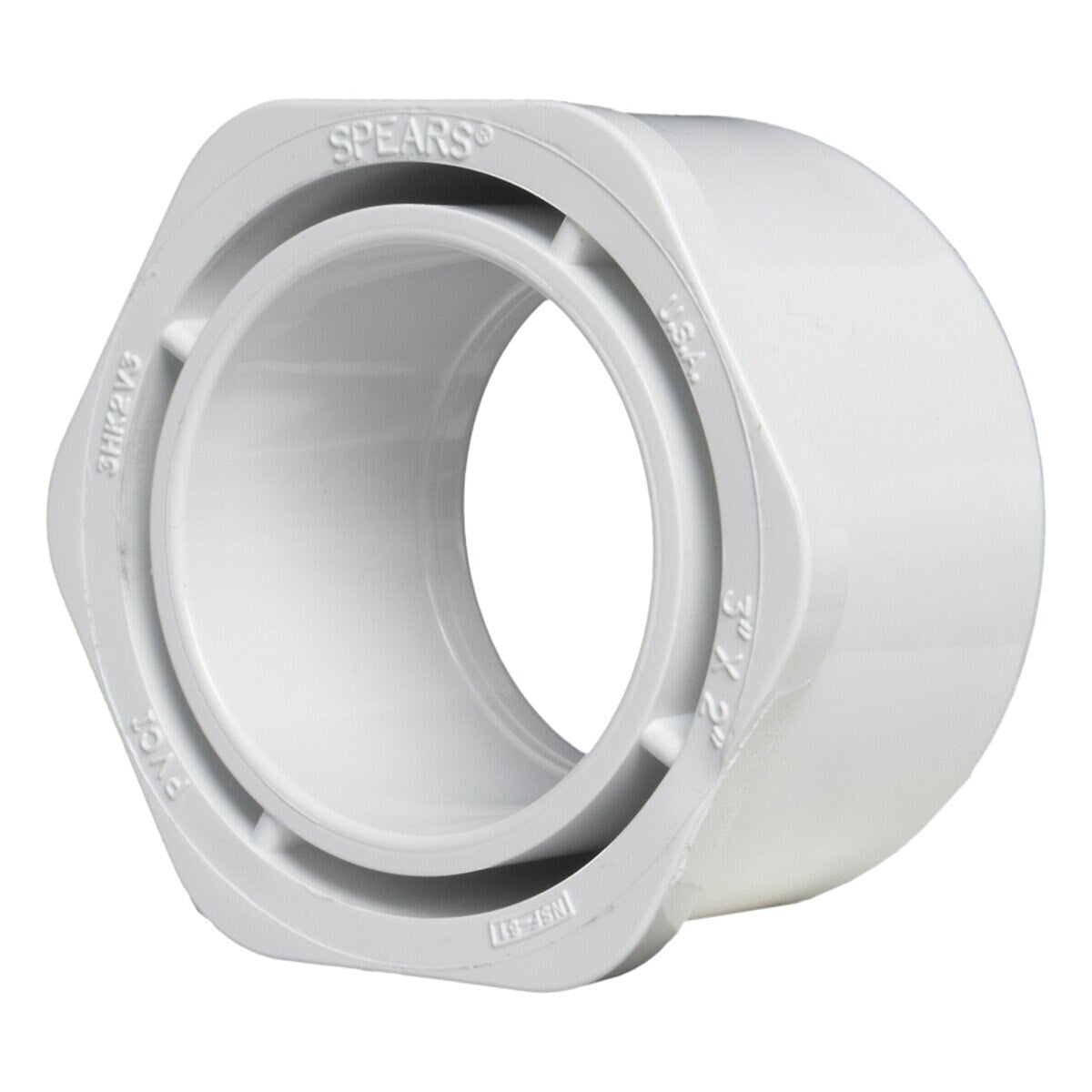 437-338 Sch 40 PVC Reducer Bushing Flush Style 3 in. x 2 in. Spigot x Socket | Spears