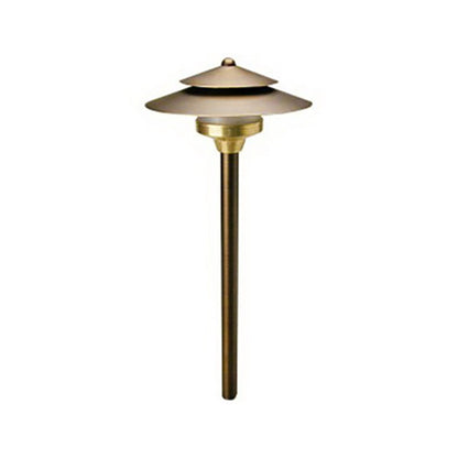 Unique  SA-12-L2  Saturn Path Light 12V Riser Brass Housing Weathered Brass Finish 2W 3000K LED
