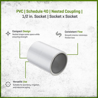 429-005N Sch 40 PVC Nested Coupling 1/2 in. Socket | Spears