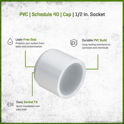 447-005 Sch 40 PVC Cap 1/2 in. Socket | Spears