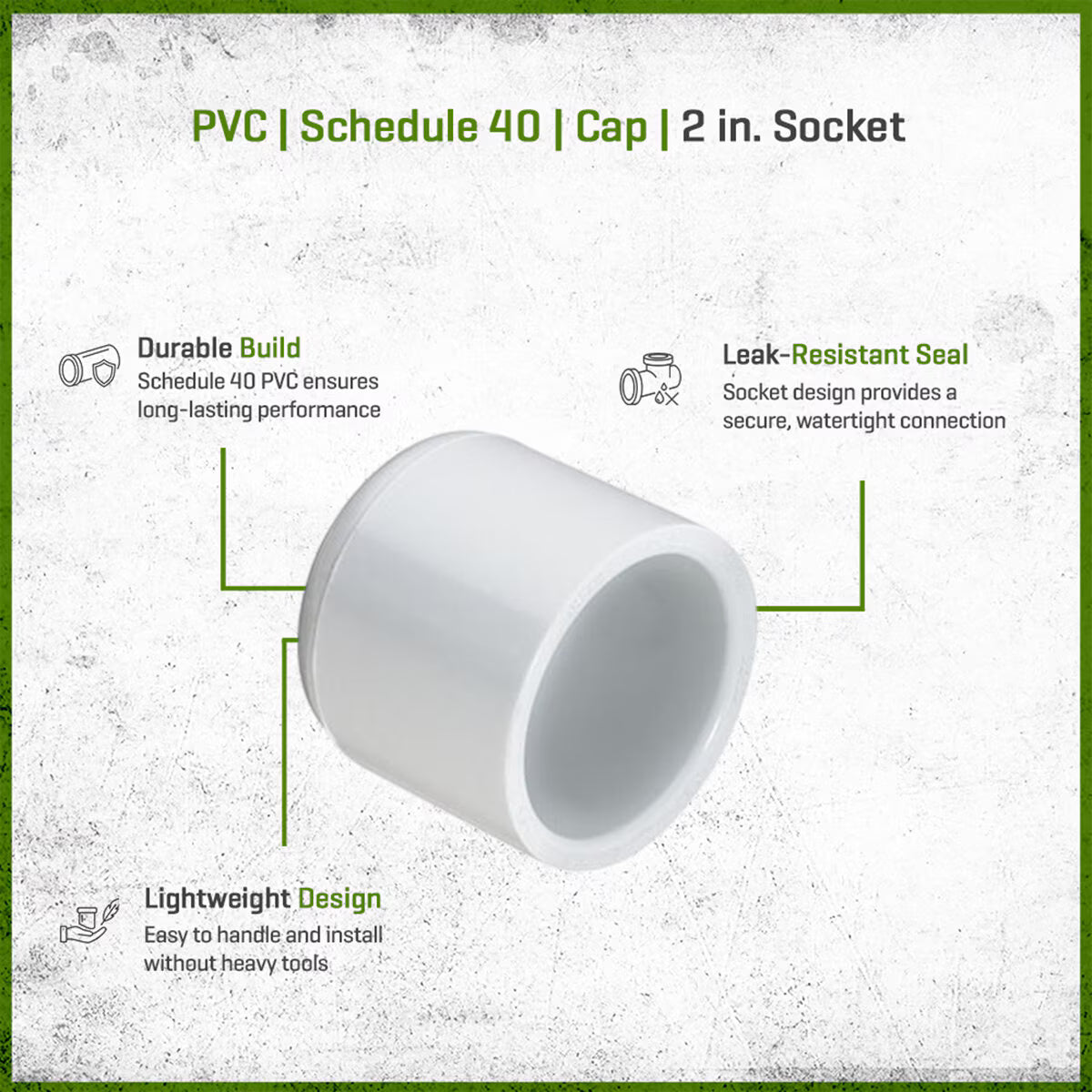 447-020Sch 40 PVC Cap 2 in. Socket | Spears