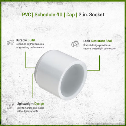 447-020Sch 40 PVC Cap 2 in. Socket | Spears