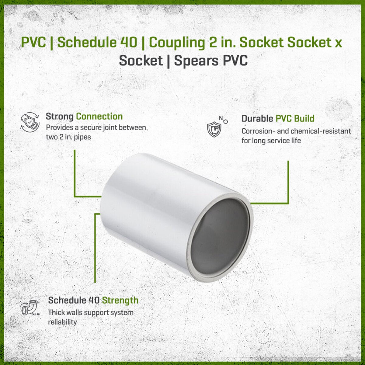 429-020 Sch 40 PVC Coupling 2 in. Socket | Spears