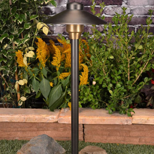 UniqueC8-12-L2   8 in. Centaurus Path Light 12 in. Riser Brass Housing Weathered Brass Finish 2W 3000K LED
