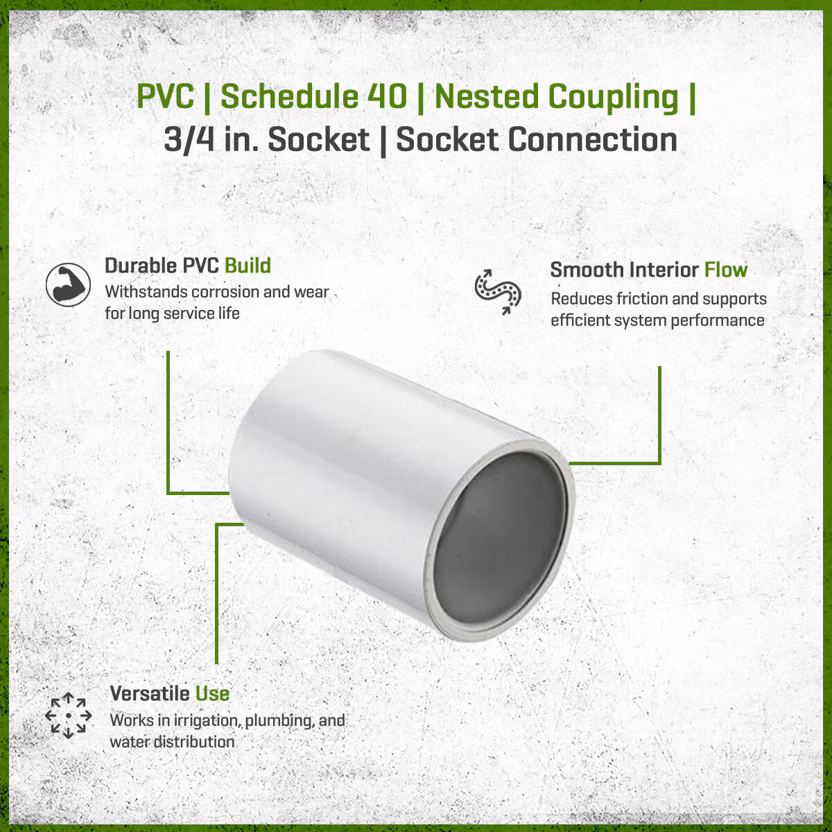 429-007N Sch 40 PVC Nested Coupling 3/4 in. Socket | Spears