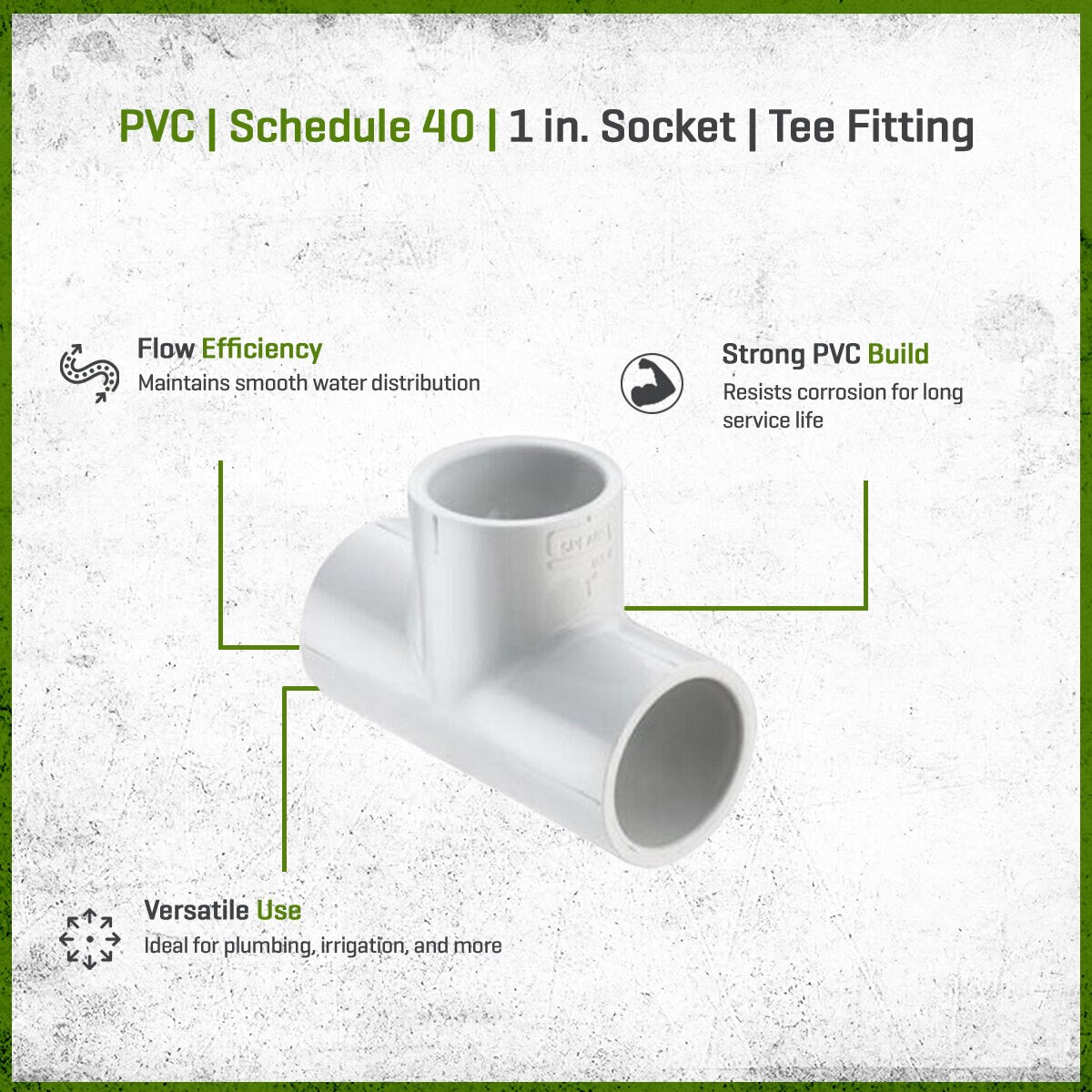 Sch 40 PVC Tee 1 in. Socket