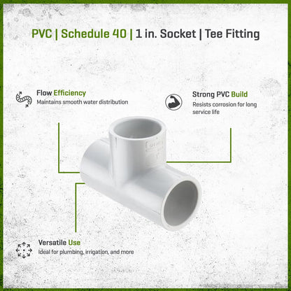 Sch 40 PVC Tee 1 in. Socket