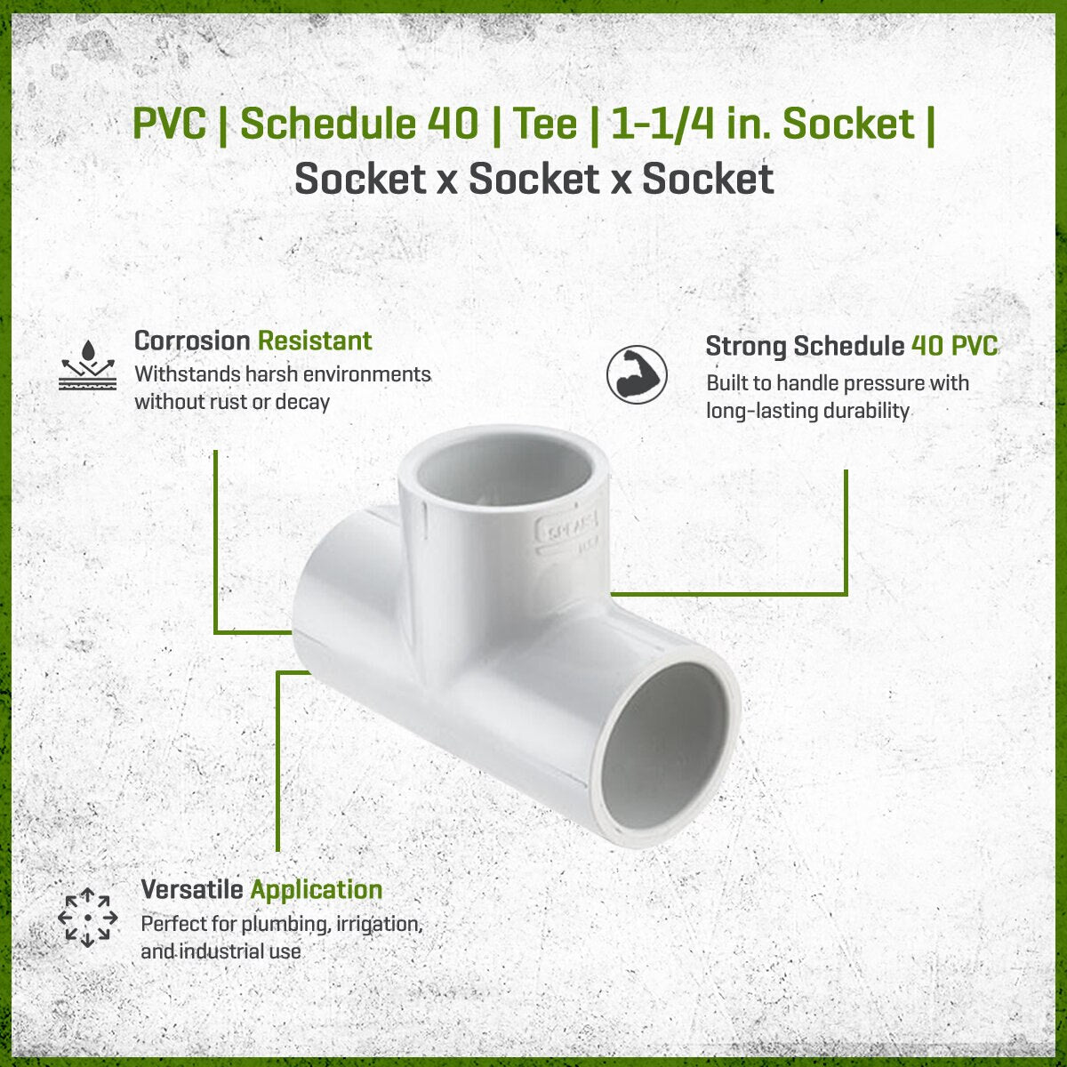 401-012 Sch 40 PVC Tee 1-1/4 in. Socket | Spears
