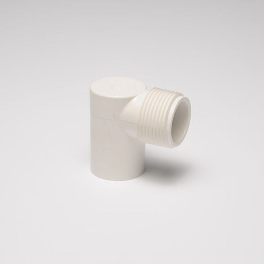Sch 40 PVC 90 Degree Reducing Street Elbow 3/4 in. x 1 in. MIPT x Socket  410-102