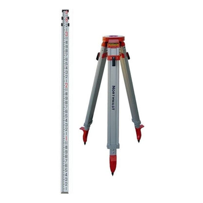Plott/NWI Heavy Duty Aluminum Survey Tripod & 9 ft. Grade Rod Kit