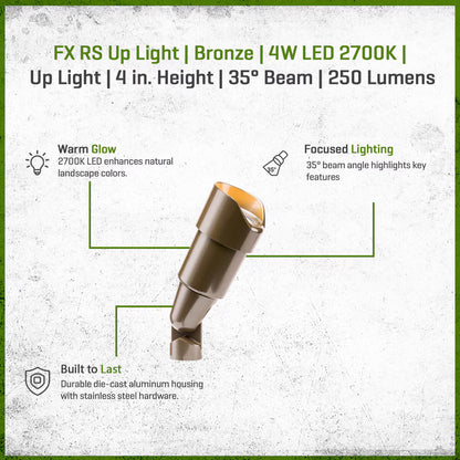 FX-RSLED20WFLBZ- RS Up Light Bronze 4W LED 2700K 35 Degree Aluminum Housing