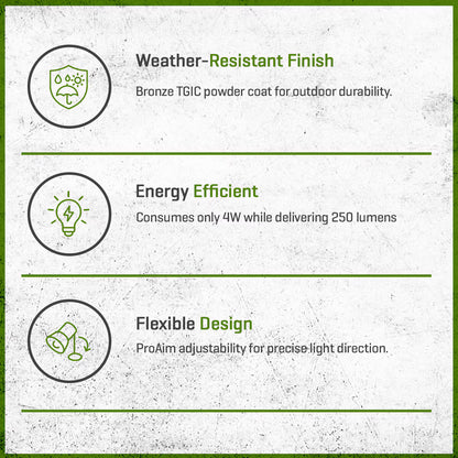 FX RS Up Light Bronze 4W LED 2700K 35 Degree Aluminum Housing