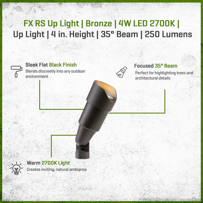 FX RS Up Light Aluminum Housing Flat Black 4W 2700K 35 Degree LED