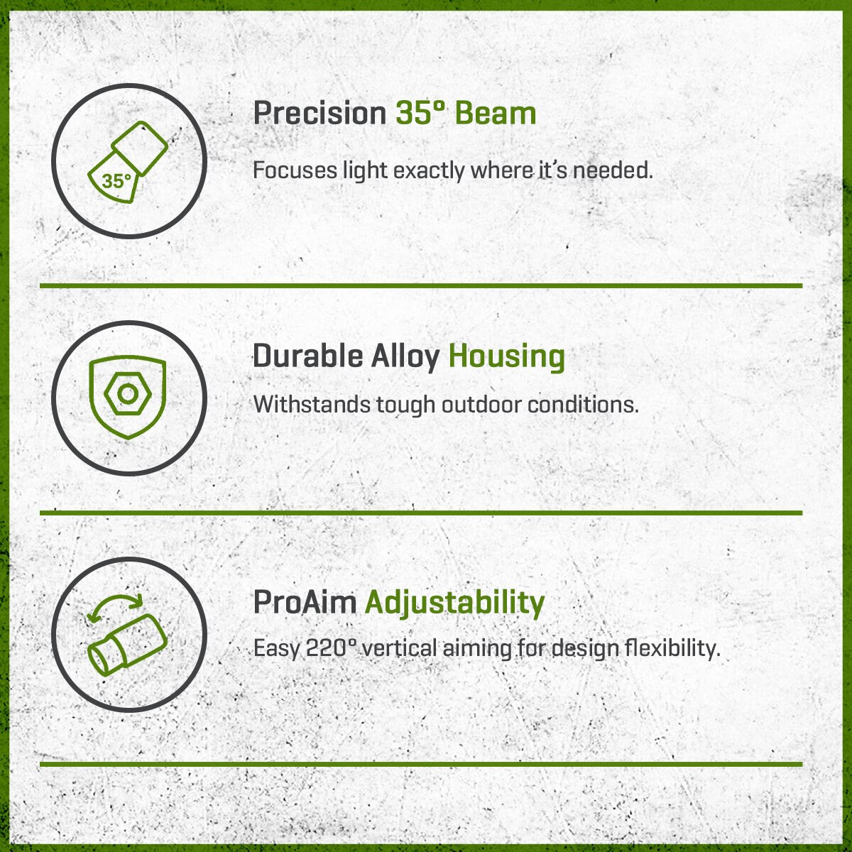 FX RS Up Light Aluminum Housing Bronze 5W 2700K 35 Deg. LED Long Shroud