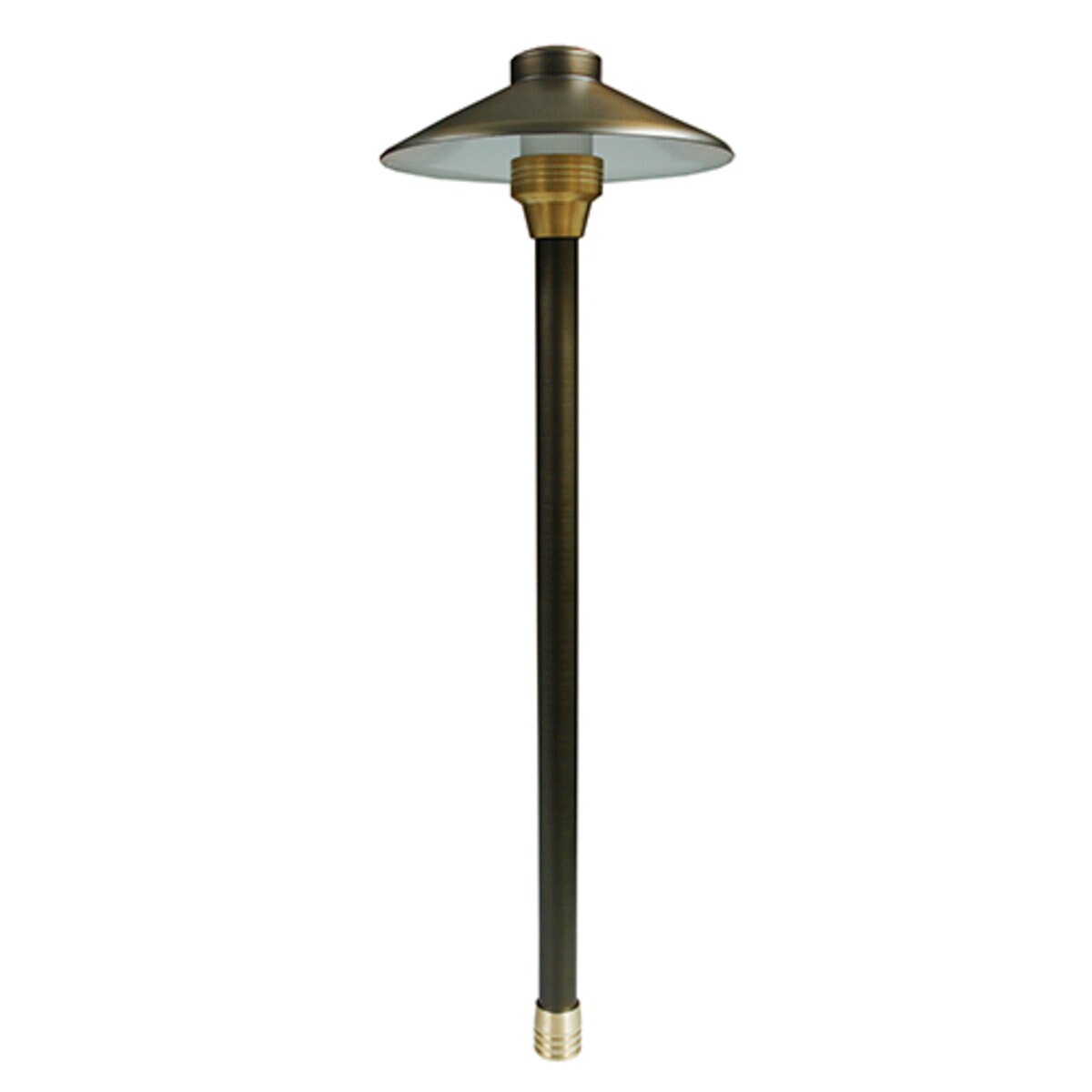 UniqueC8-12-L27    8 in. Centaurus Path Light 12 in. Riser Brass Housing Weathered Brass Finish 2W 2700K LED