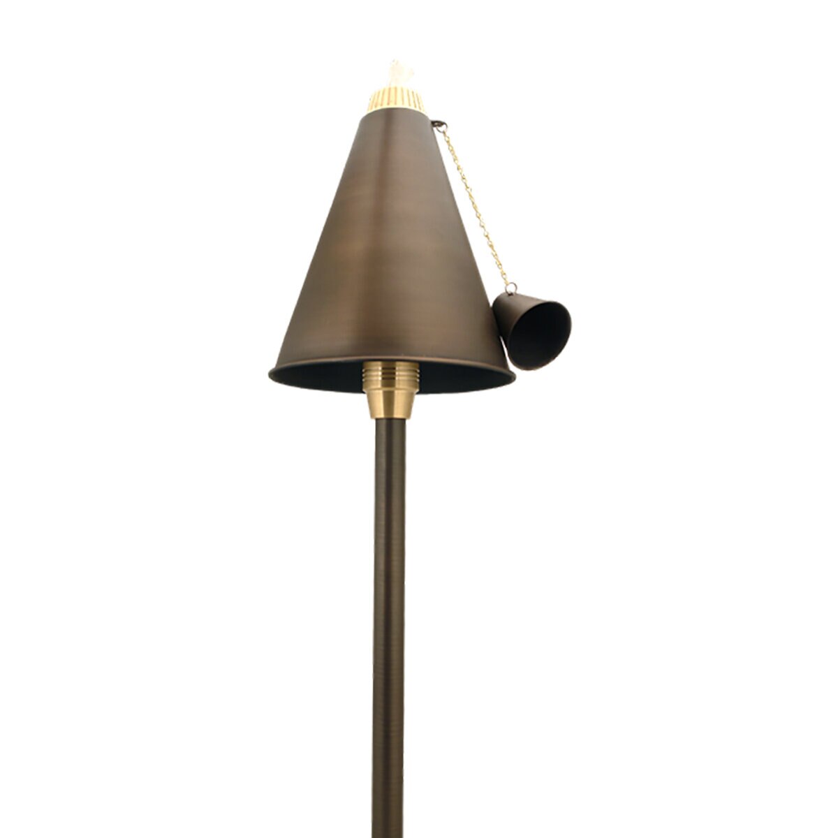 Unique IB-12-L27 Islander Tiki Torch 60 in. Riser Brass Housing Weathered Brass Finish 2W 2700K LED