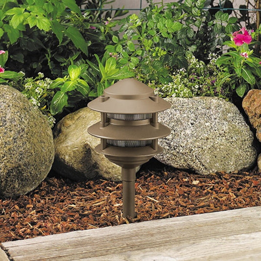 Vista  PR-6222-Z-2.5-W-T3-12S  PR-6222 Path Light 12" Riser Aluminum Architectural Bronze Finish 2.5W 2950K LED