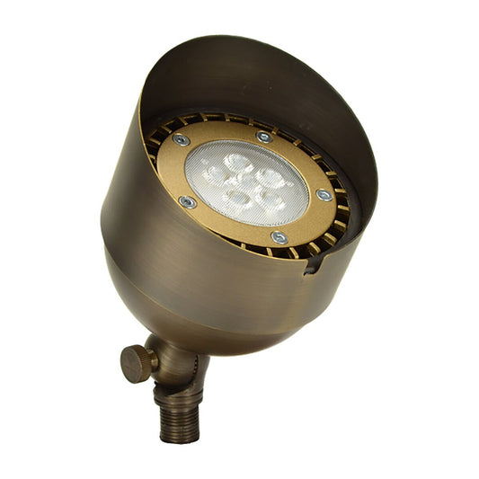 Unique BISH-12-L730 Bishop Up Light Weathered Brass 12V LED 7W 3000K 25 ft. Wire Lead