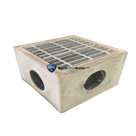 CCB Drain Basin Square 12 in. x 12 in. x 10 in.H Concrete With Metal Drain Grate