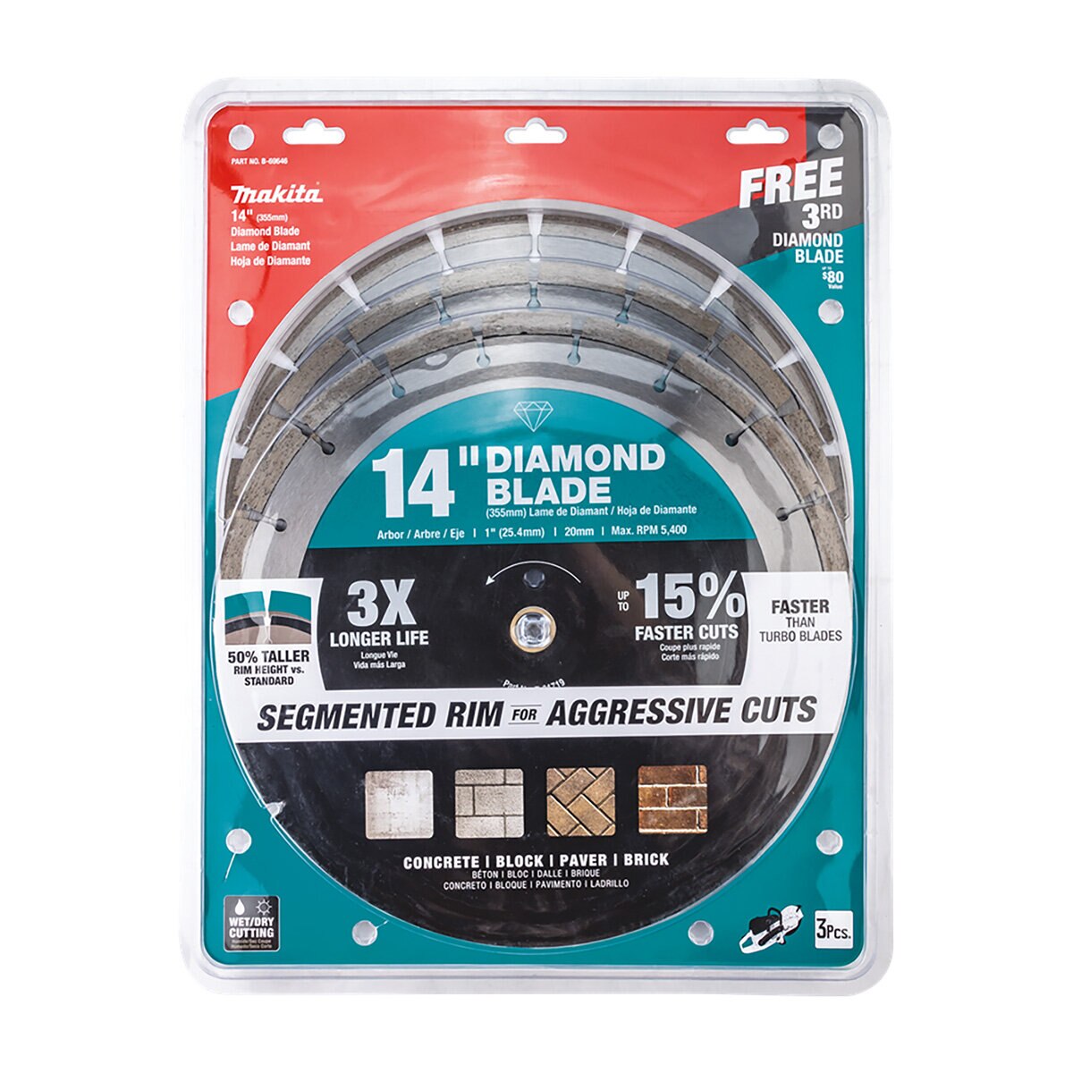 Makita Diamond Blade 14 in. 3/pack