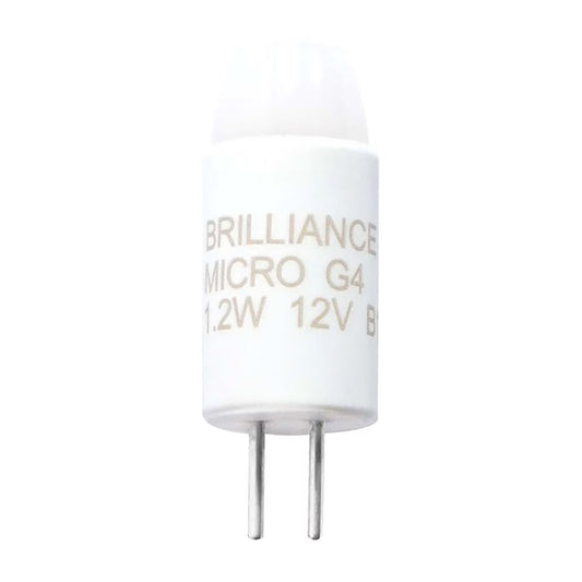 BRI-MICRO-G4-AMBER  Brilliance G4 Amber Micro Lamp 1.2W 2700K - 3000K LED, Bi-Pin Base, 95-100 Lumens, 35,000 Hour Life