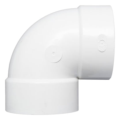 NDS PVC S&D 90 Deg. Elbow HUB x HUB White 4 in.