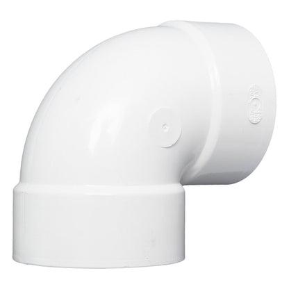 NDS PVC S&D 90 Deg. Elbow HUB x HUB White 4 in.
