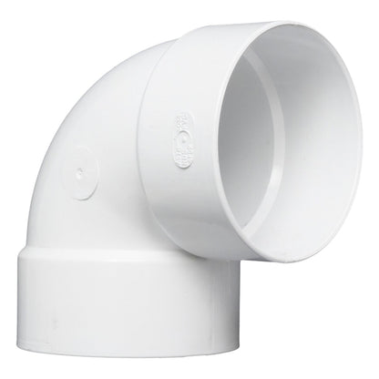 NDS PVC S&D 90 Deg. Elbow HUB x HUB White 4 in.
