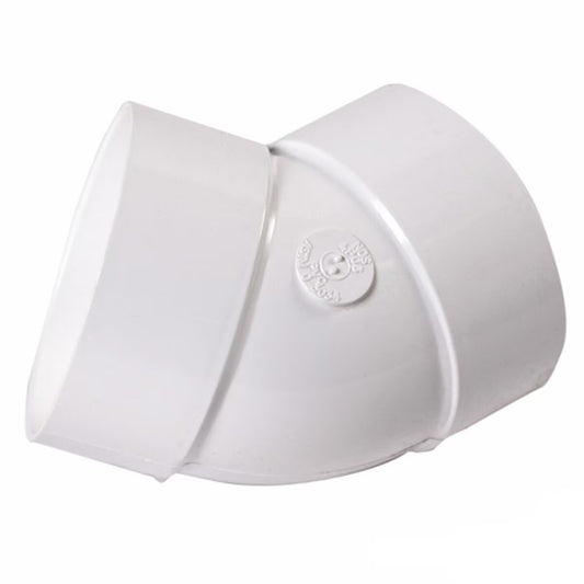 NDS PVC S&D 45 Deg. Elbow HUB x HUB White 4 in.