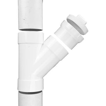 NDS PVC S&D 45 Deg. Wye HUB x HUB x HUB White 4 in.