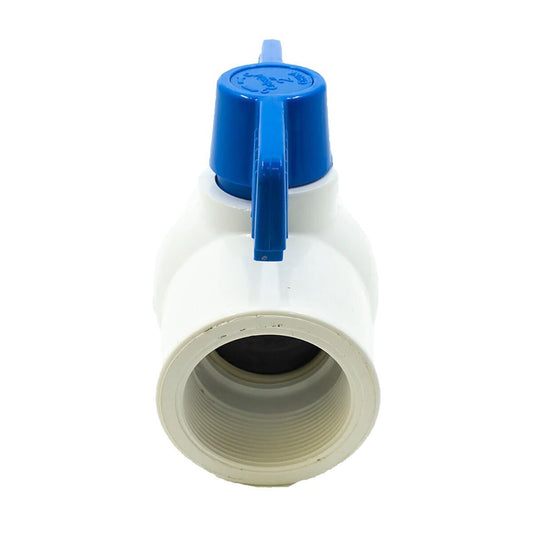 V10461N Lasco 461 Series Ball Valve Sch 40 PVC White 1 in. Slip Blue EPDM Handle