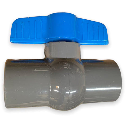 1 PVC Gray Ball Valve Slip 491 Commercial Blue Handle Colonial Lasco