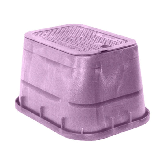 Carson Spec Valve Box Rectangle 14 in. x 19 in. x 12 in.H Purple Box/Purple Lid Overlapping RWDNDES w/Bolt