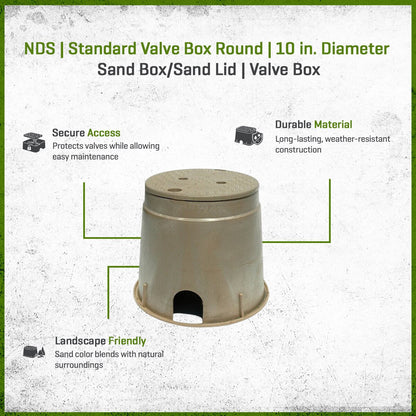 NDS Standard Valve Box Round 10 in. Sand Box/Sand Lid Overlapping ICV