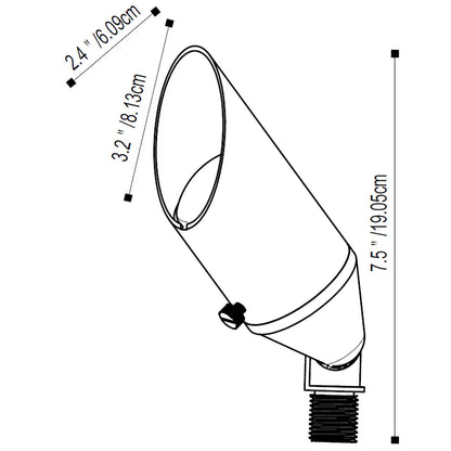 Pro-Trade BUL1 Aluminum Up Light Black Finish w/ 3W 2700K 250 Lumen 38 Degree MR16 LED