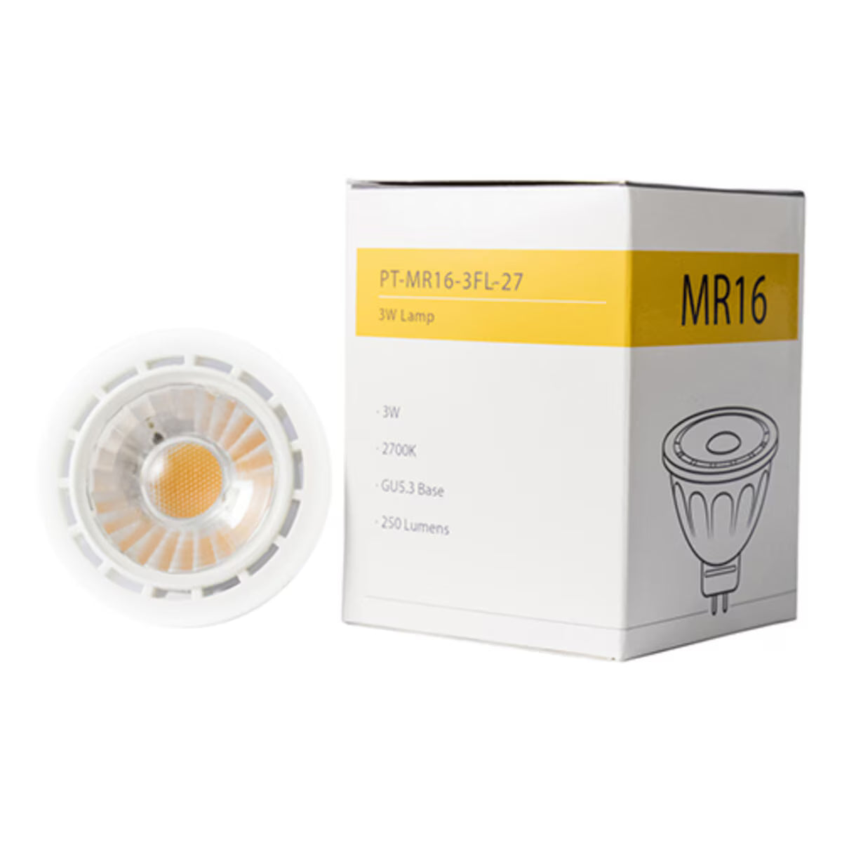 PT-MR16-3FL-27  Pro-Trade MR16 LED 3W 250 Lumens 2700K 38 Degree