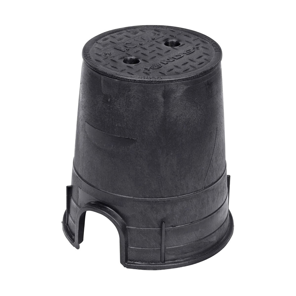 NDS Standard Valve Box Round 6 in. Black Box/Black Lid Overlapping ICV
