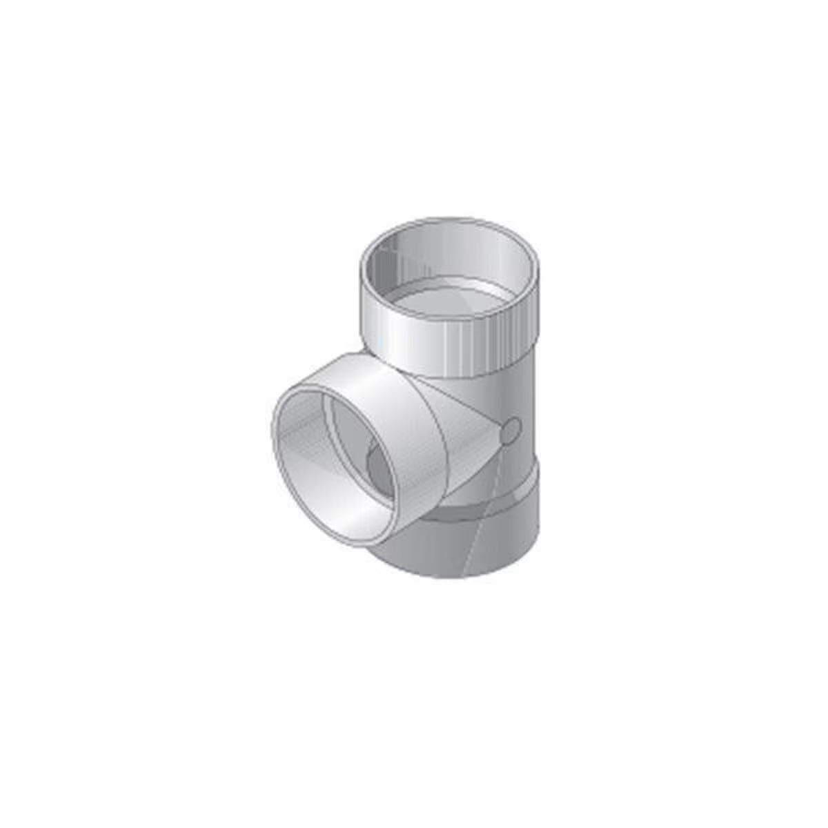 4P01  -NDS PVC S&D Tee HUB x HUB x HUB White 4 in.
