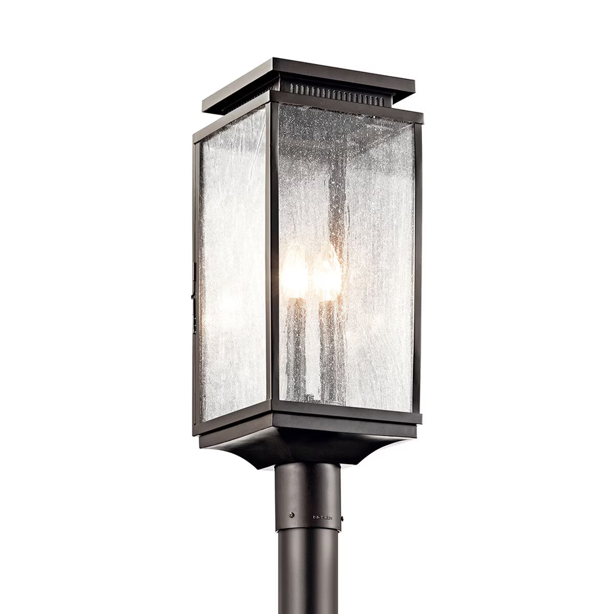 49388OZ  Outdoor Post Mount 3 Light Manningham Olde Bronze