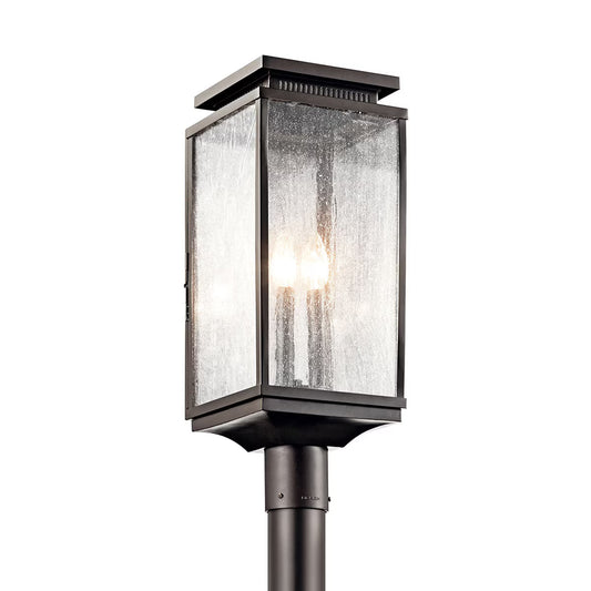 49388OZ  Outdoor Post Mount 3 Light Manningham Olde Bronze