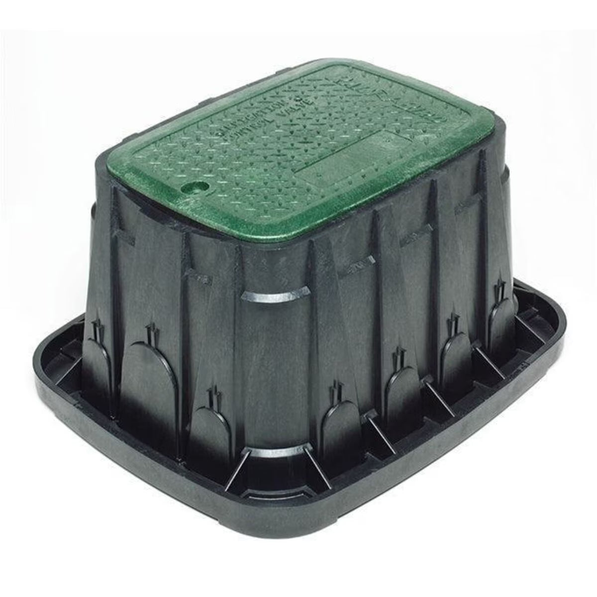 Rain Bird VB Standard Rectangle Valve Box 22 in. x 17 in. x 12 in. Black Body w/ Overlapping Green Lid