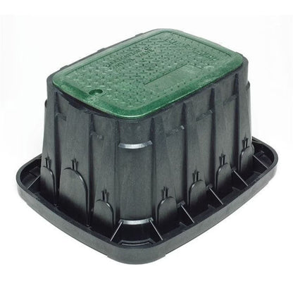 Rain Bird VB Standard Rectangle Valve Box 22 in. x 17 in. x 12 in. Black Body w/ Overlapping Green Lid