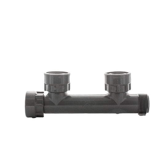 Dura  301-010-4 Quad Port Manifold Tee 1 in. Swivel x MIPT x 4-Swivel with O-Ring