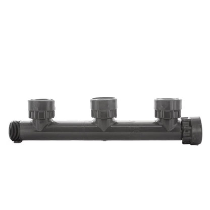Dura Quad Port Manifold Tee 1 in. Swivel x MIPT x 4-Swivel with O-Ring