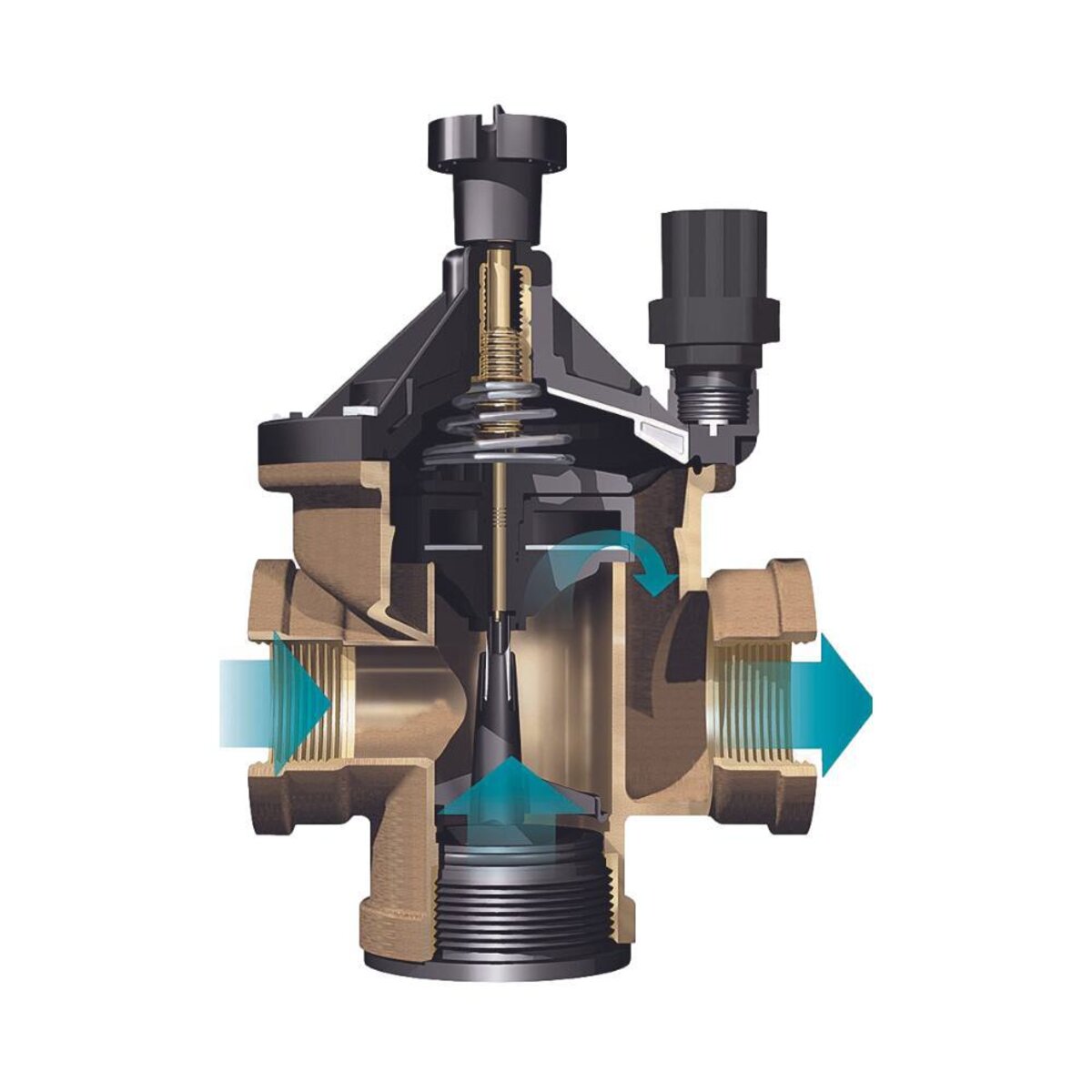 Rain Bird BPES Globe/Angle Scrubber Valve Brass 3 in. w/ Flow Control FIPT x FIPT