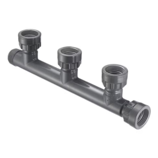 Spears 3-Port Manifold Tee 1 in. Swivel x MIPT x 3-Swivel with O-Ring