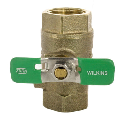 Wilkins 850TUXL Full Port Tapped Union Ball Valve Lead Free Bronze 1 in.