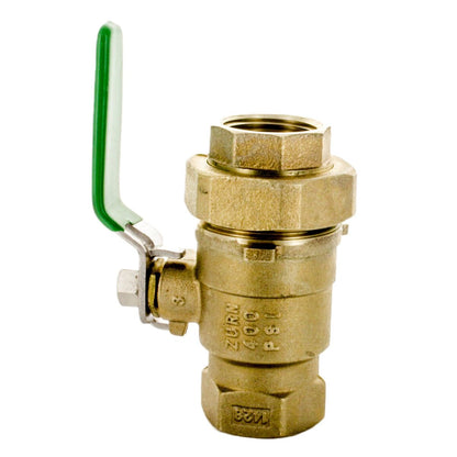 Wilkins 850TUXL Full Port Tapped Union Ball Valve Lead Free Bronze 1 in.